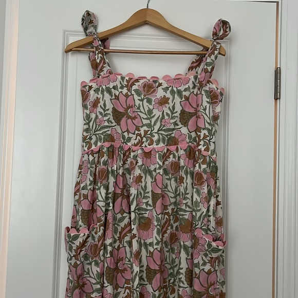 Juliet Dunn Pink and Green Floral Maxi Dress - Picture 6 of 6